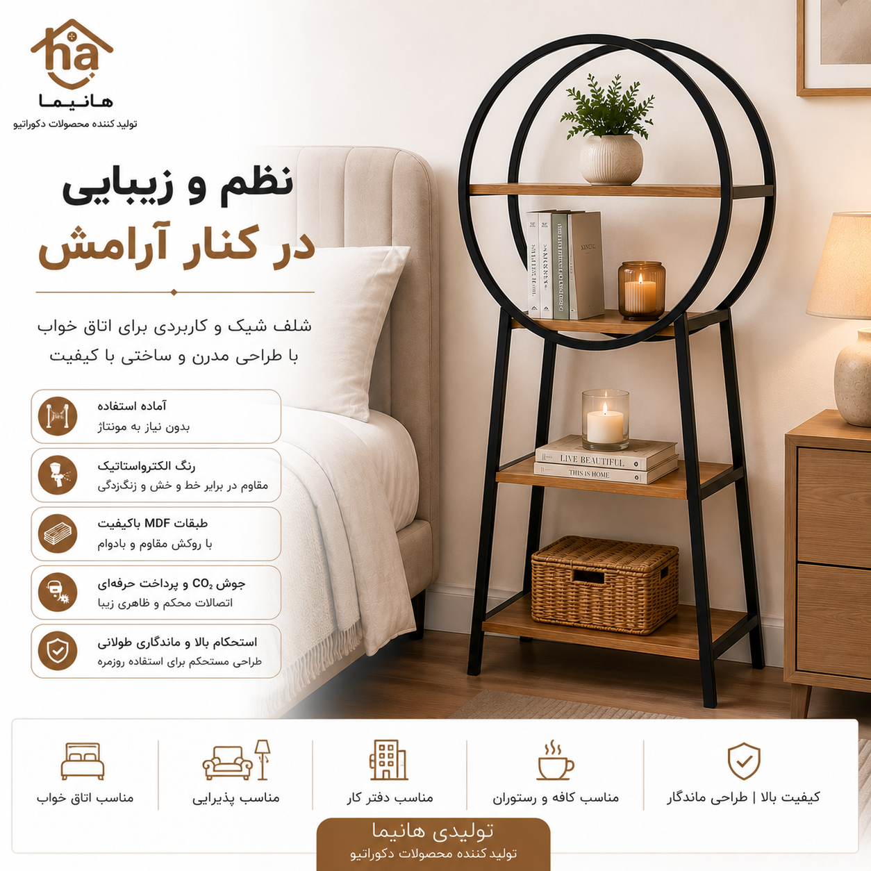 شلف ایستاده دکوراتیو آرشین